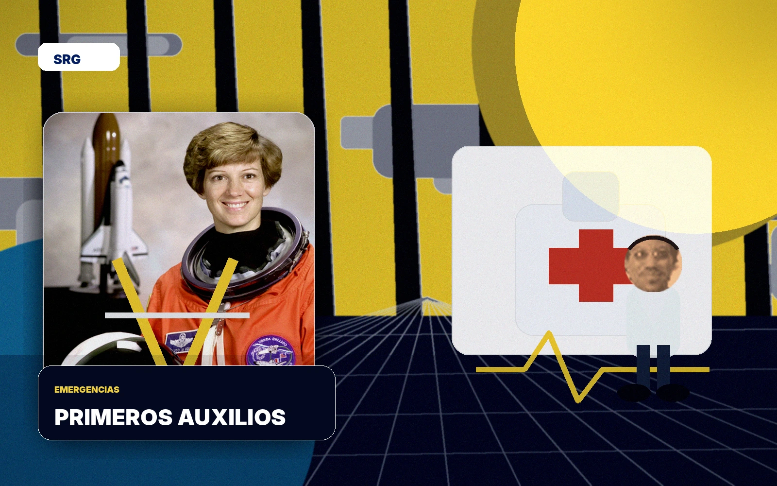 Ilustración de botiquín de primeros auxilios y respuesta a emergencias empresariales